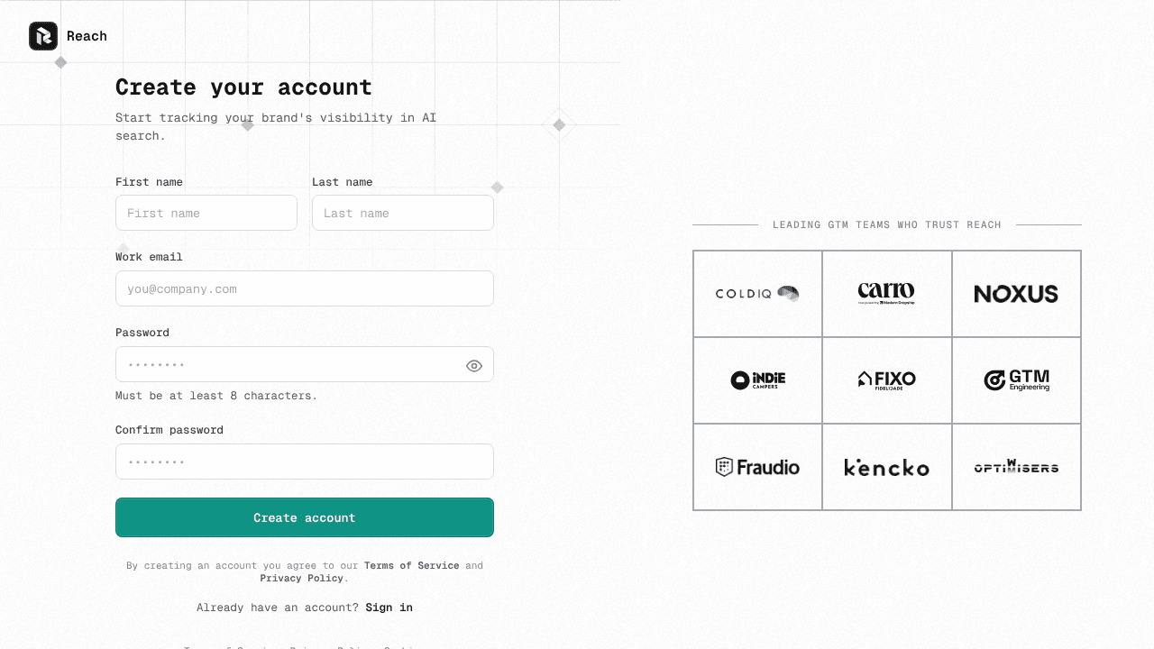 Reach website screenshot