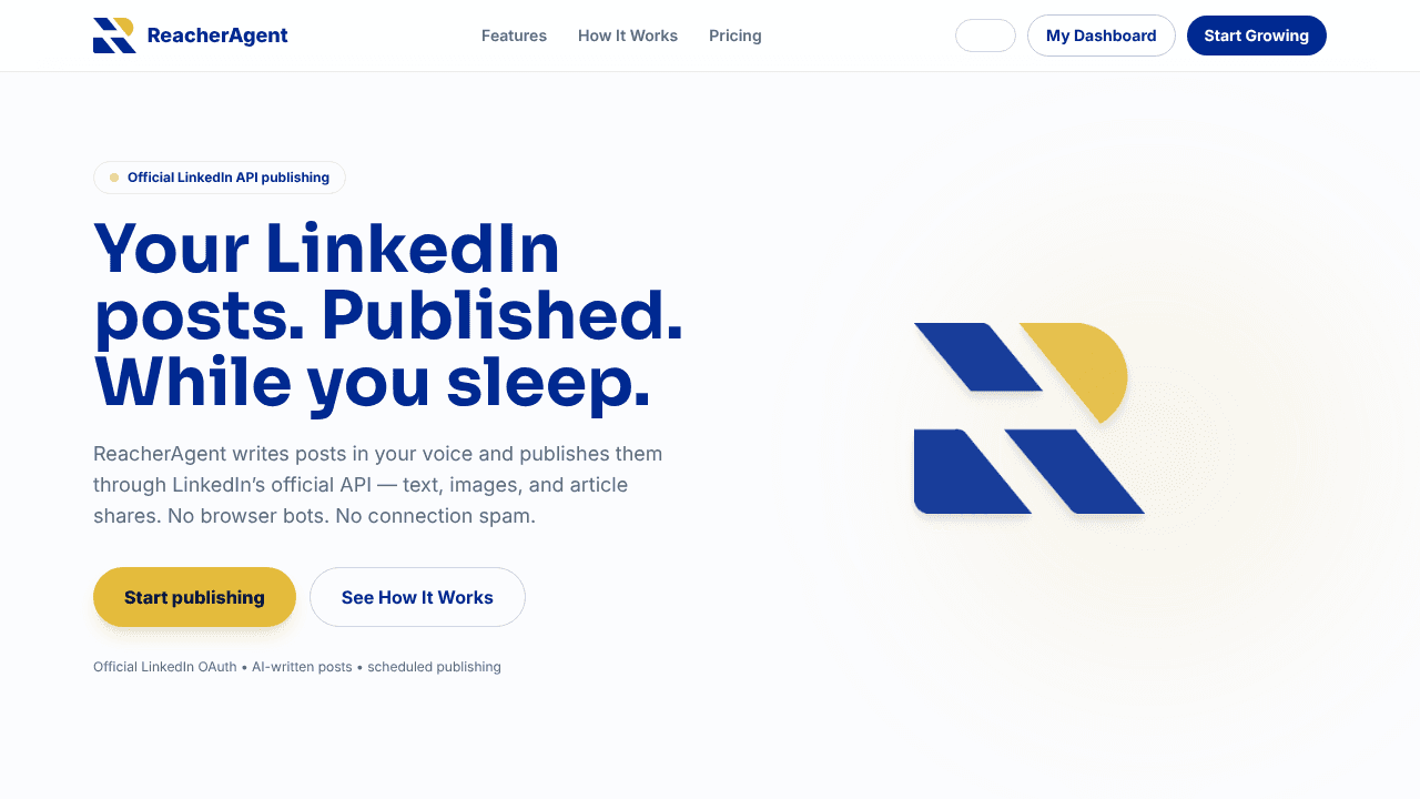 ReacherAgent website screenshot
