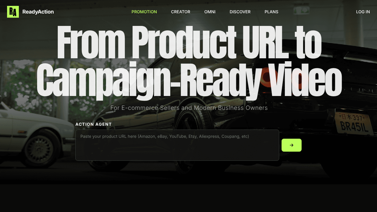 READYACTION.ai  website screenshot