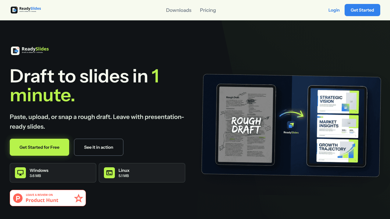 ReadySlides website screenshot
