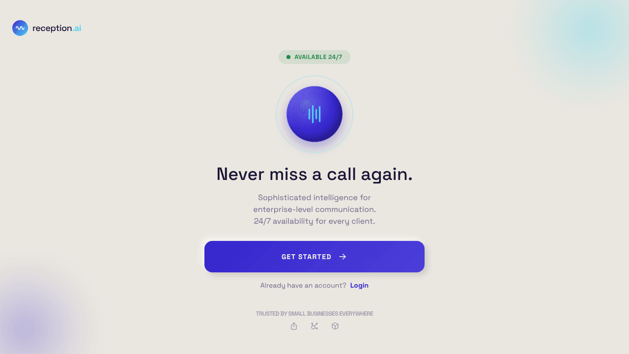 reception_ai website screenshot