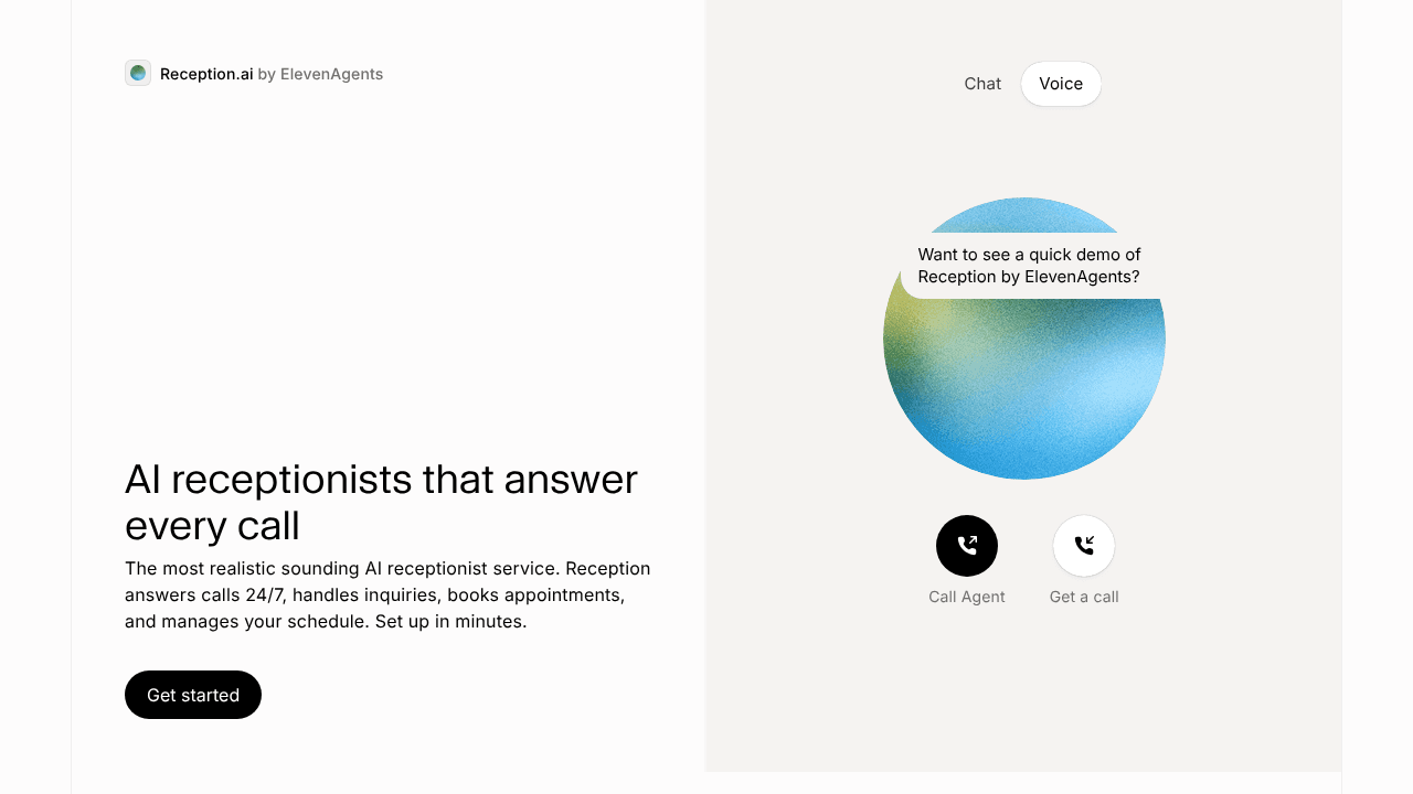Reception.ai website screenshot