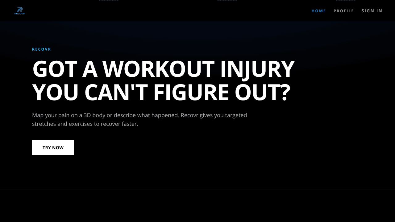 Recovr website screenshot