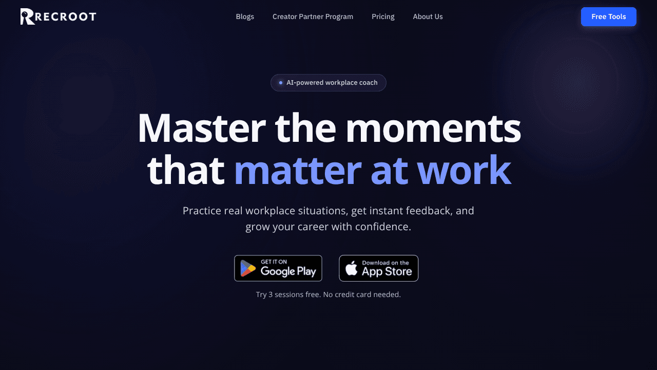 Recroot website screenshot