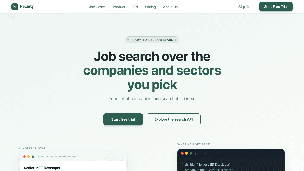 Recuity website screenshot