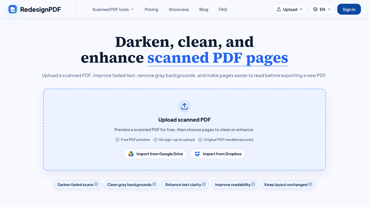 RedesignPDF website screenshot