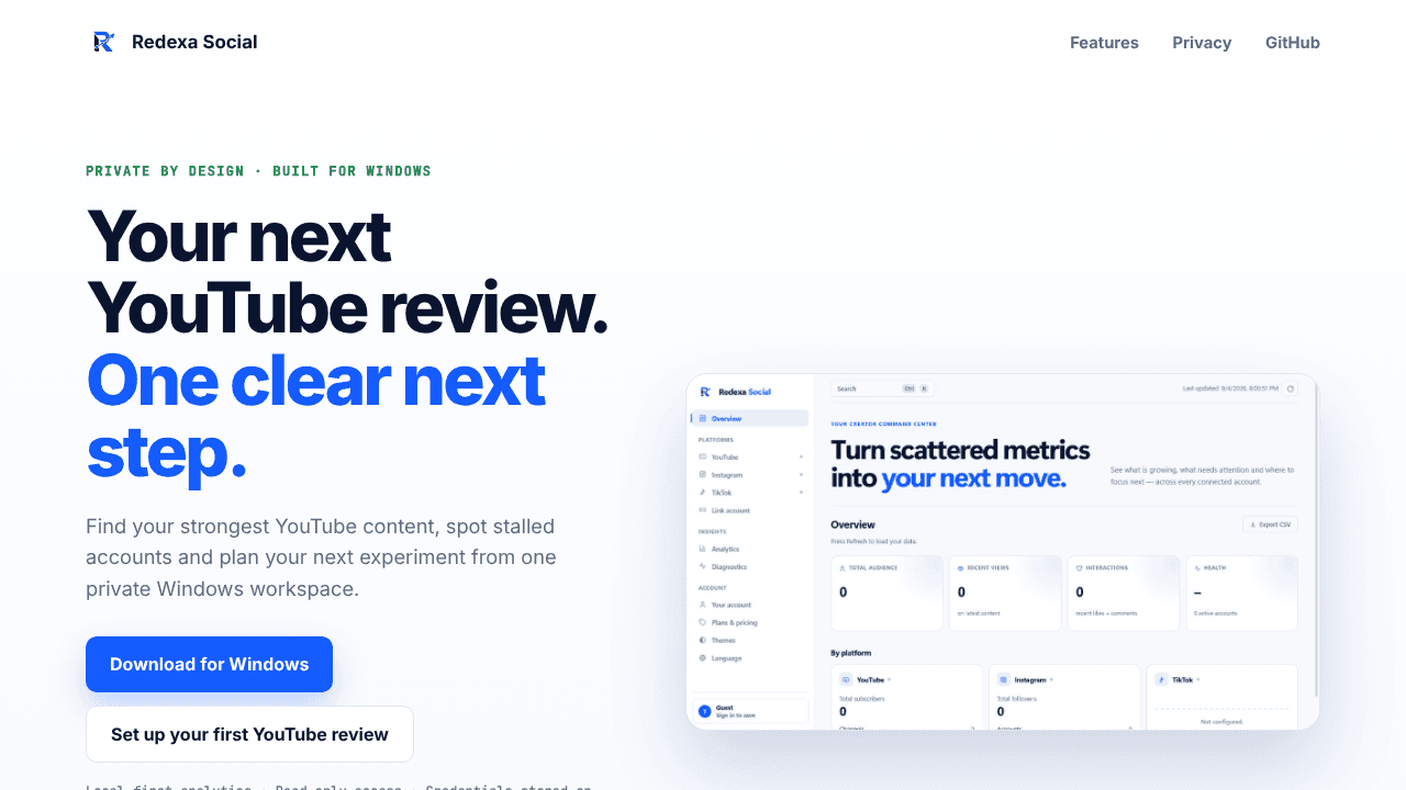 Redexa Social website screenshot