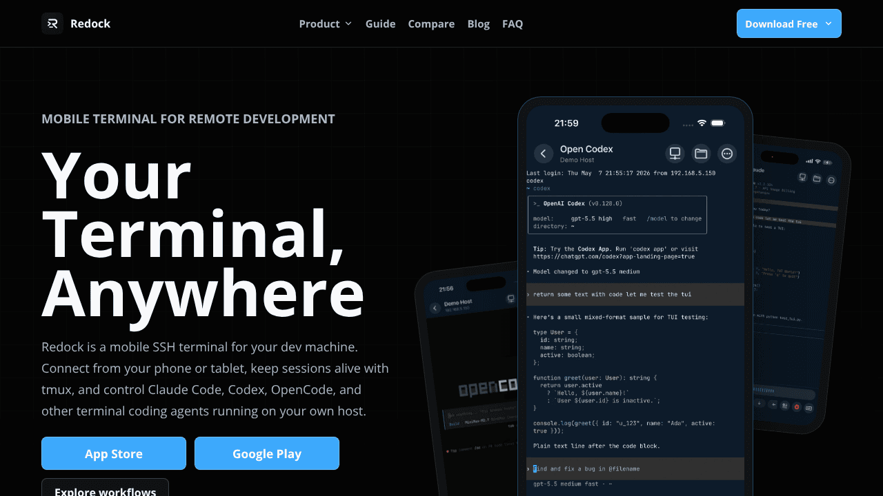 Redock website screenshot