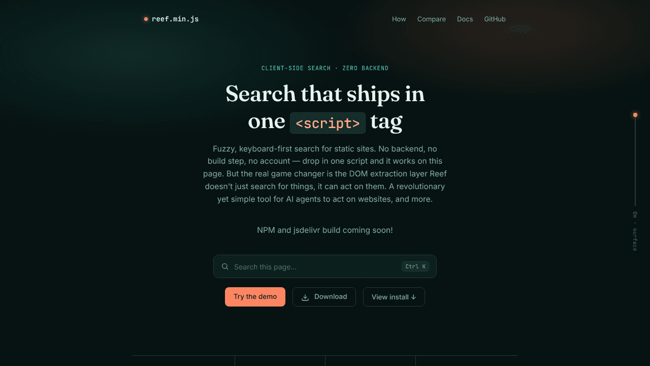 Reef website screenshot