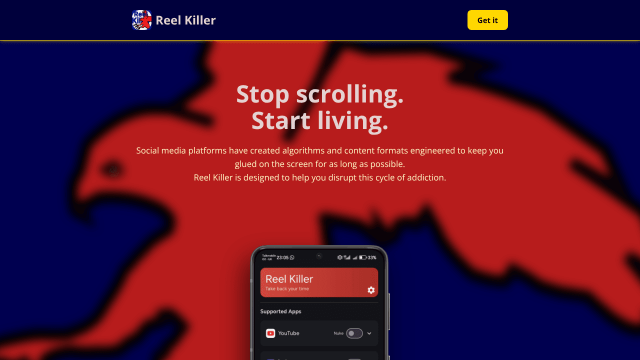Reel Killer website screenshot