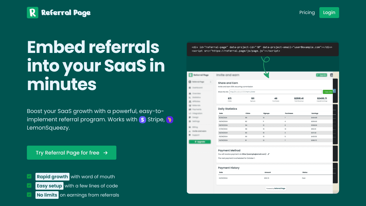 Referral Page