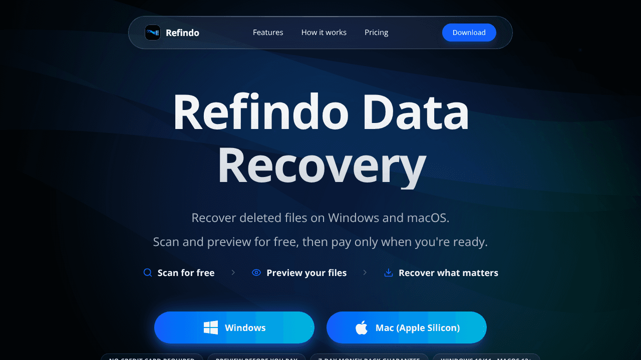Refindo website screenshot