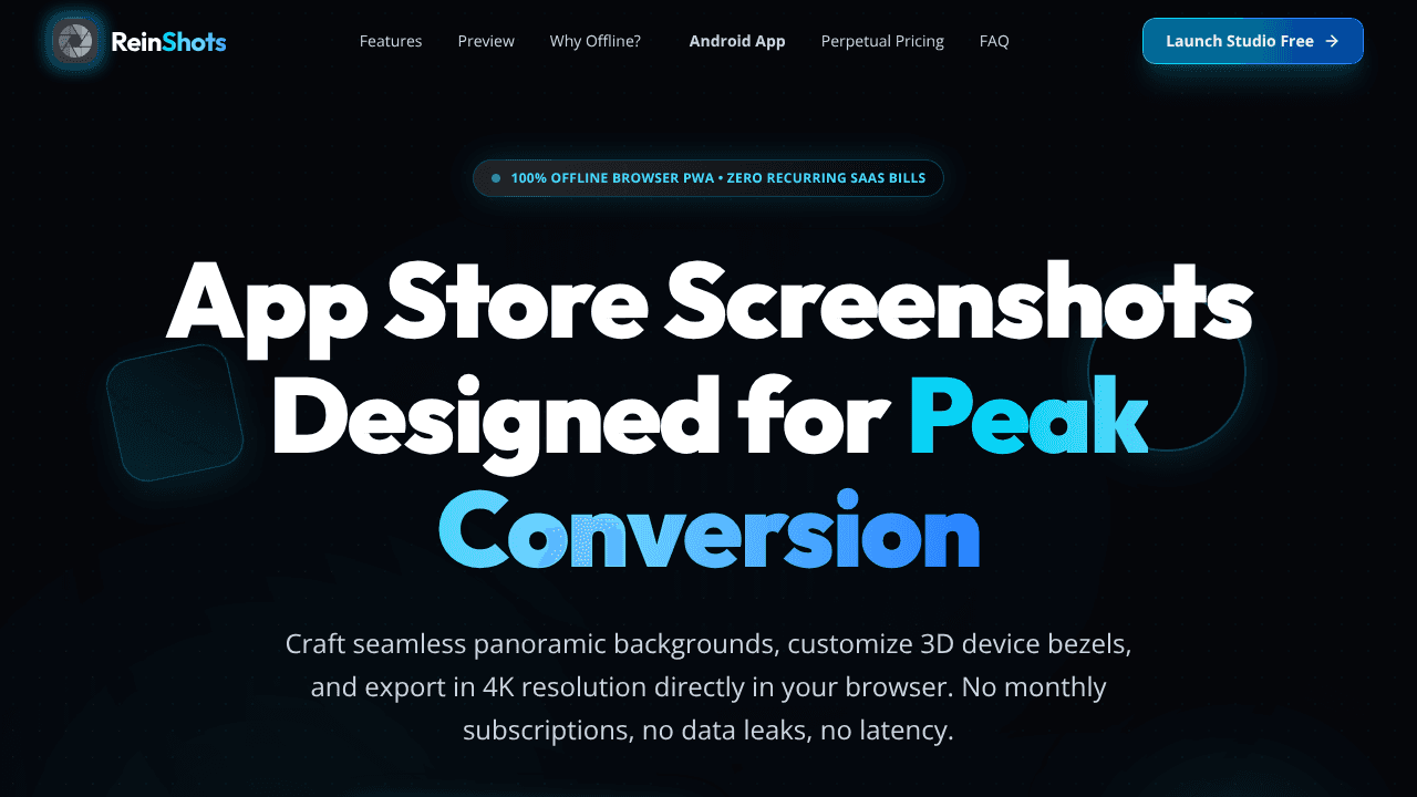 ReinShots Studio website screenshot