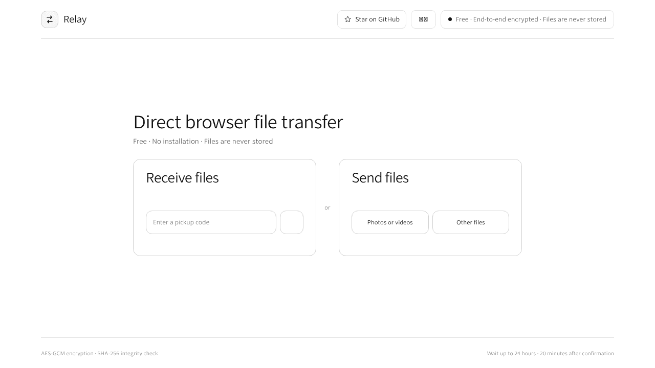 Relay website screenshot