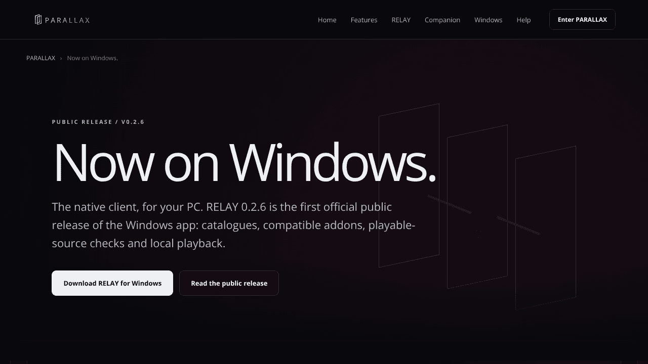 RELAY website screenshot