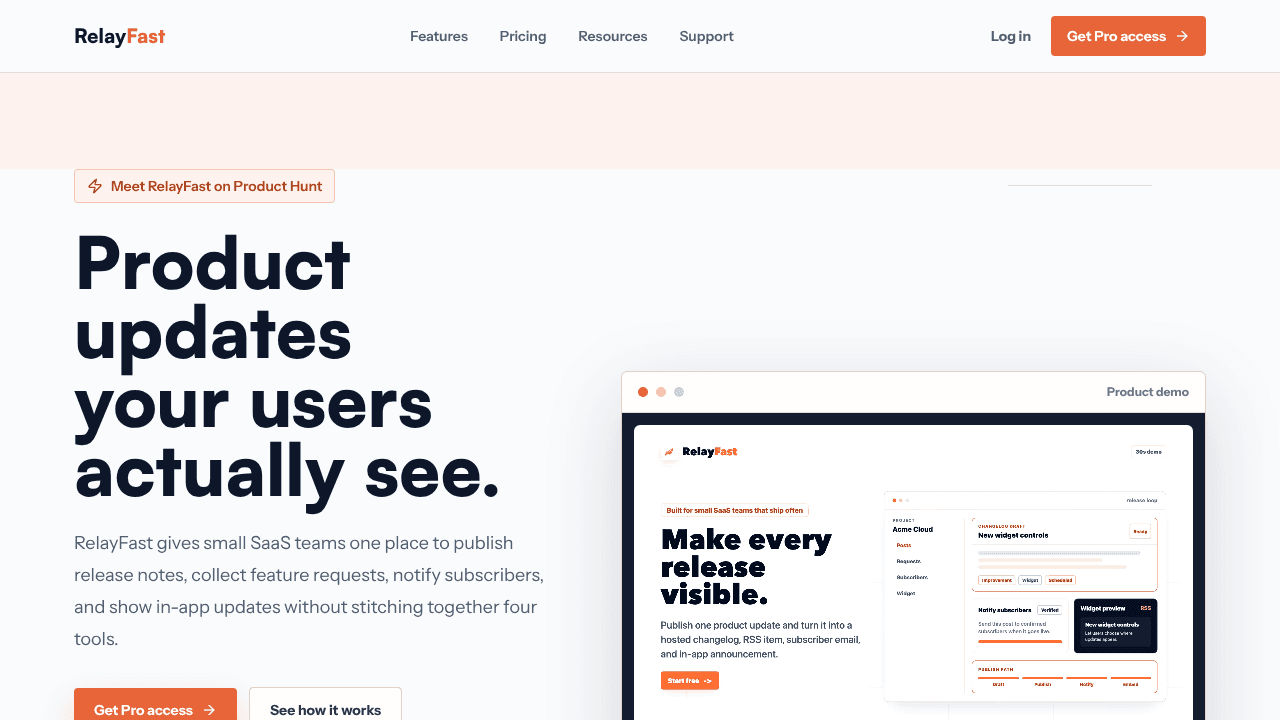 RelayFast website screenshot