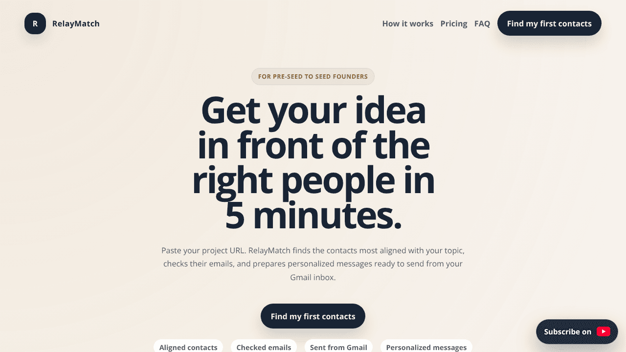 RelayMatch website screenshot