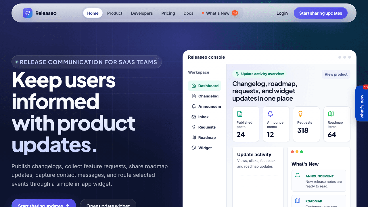 Releaseo website screenshot