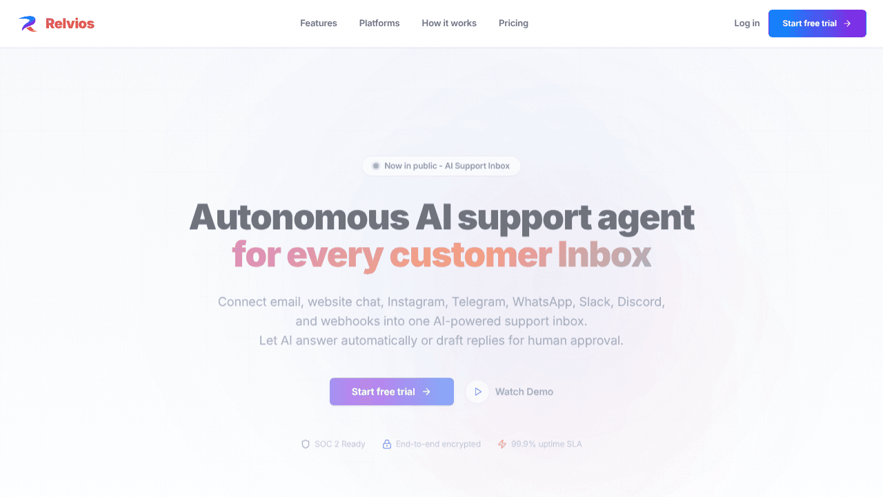 Relvios website screenshot