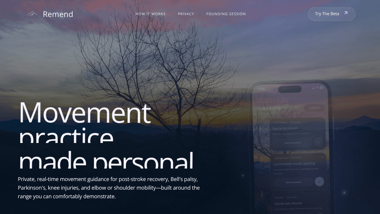 Remend website screenshot