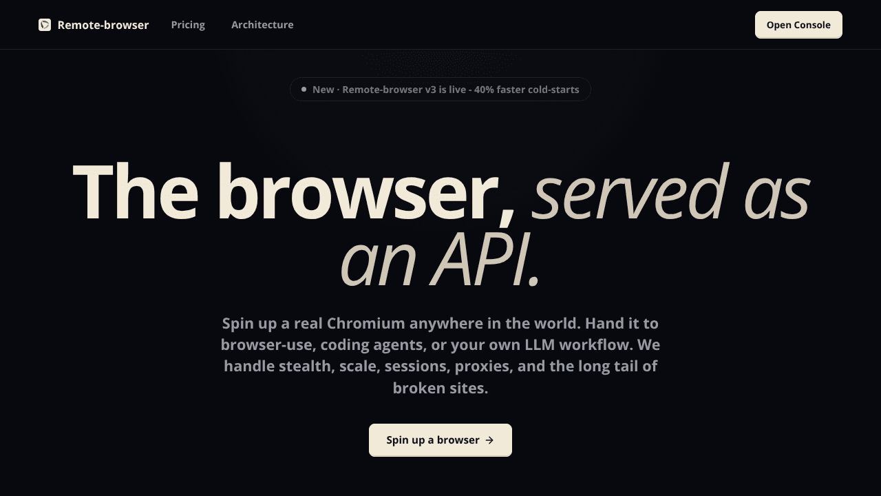 Remote Browser website screenshot