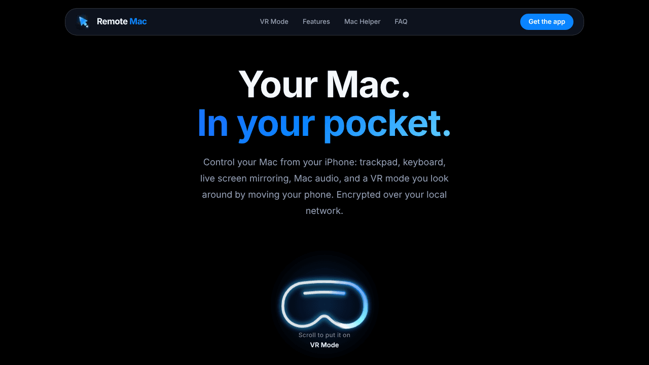 Remote Mac website screenshot