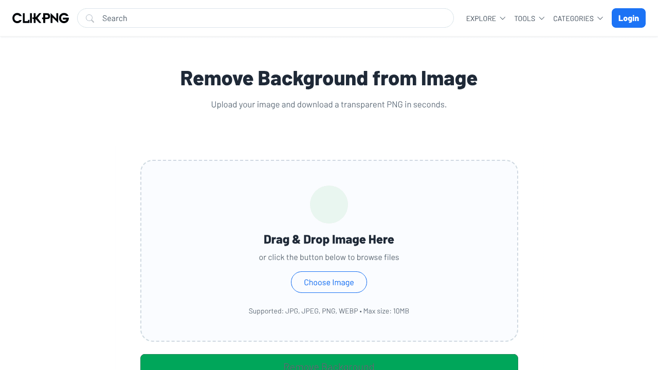 Remove Background from Image website screenshot
