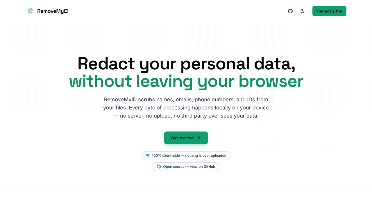 RemoveMyID website screenshot