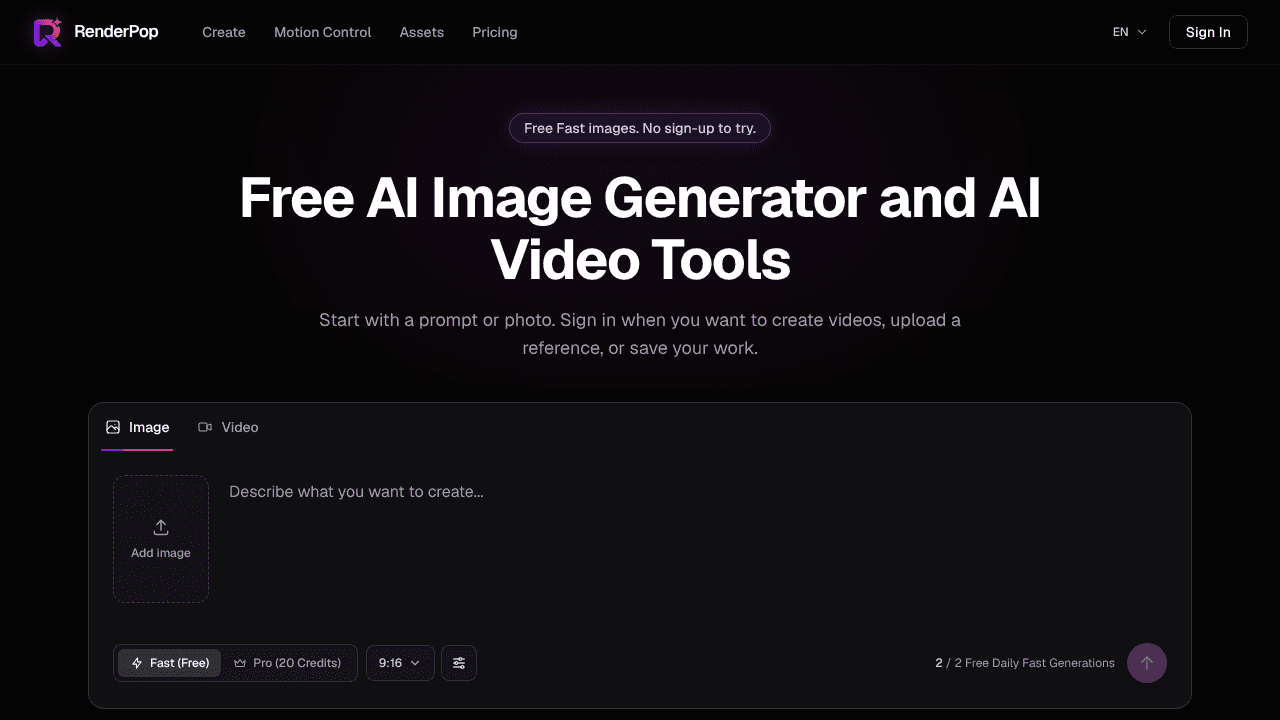 RenderPop website screenshot