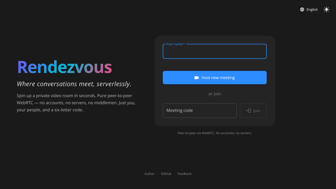 Rendezvous website screenshot