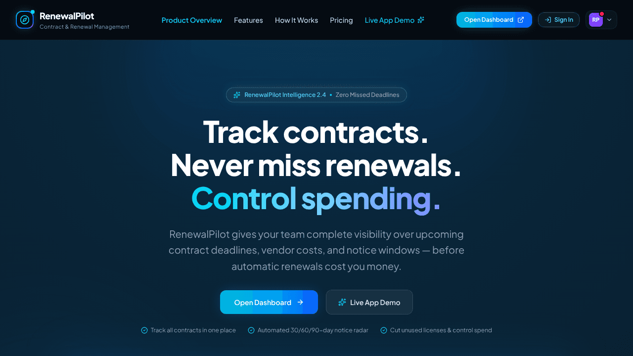 RenewalPilot  website screenshot