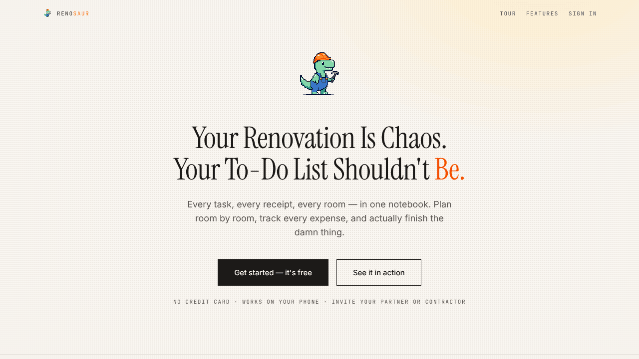 Renosaur website screenshot