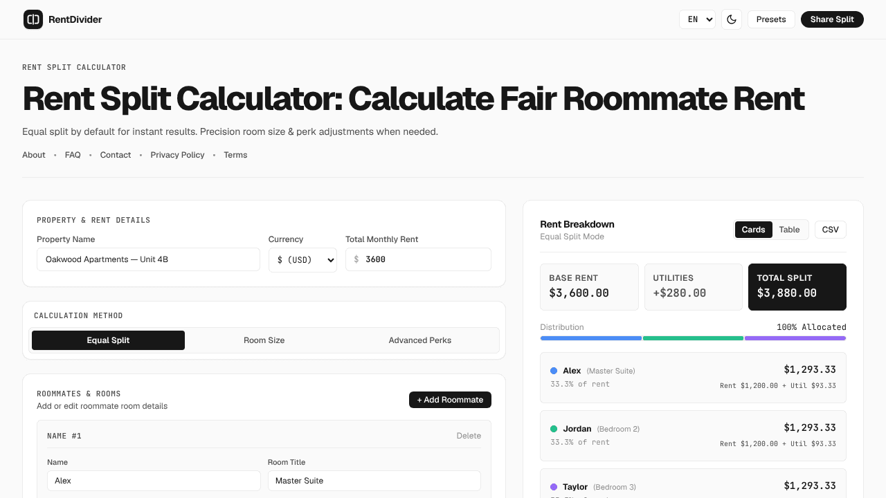 RentDivider website screenshot