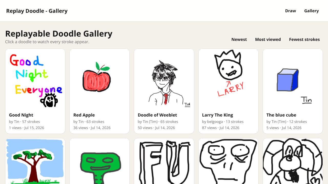 Replay Doodle website screenshot