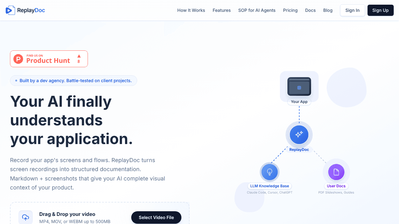 ReplayDoc website screenshot