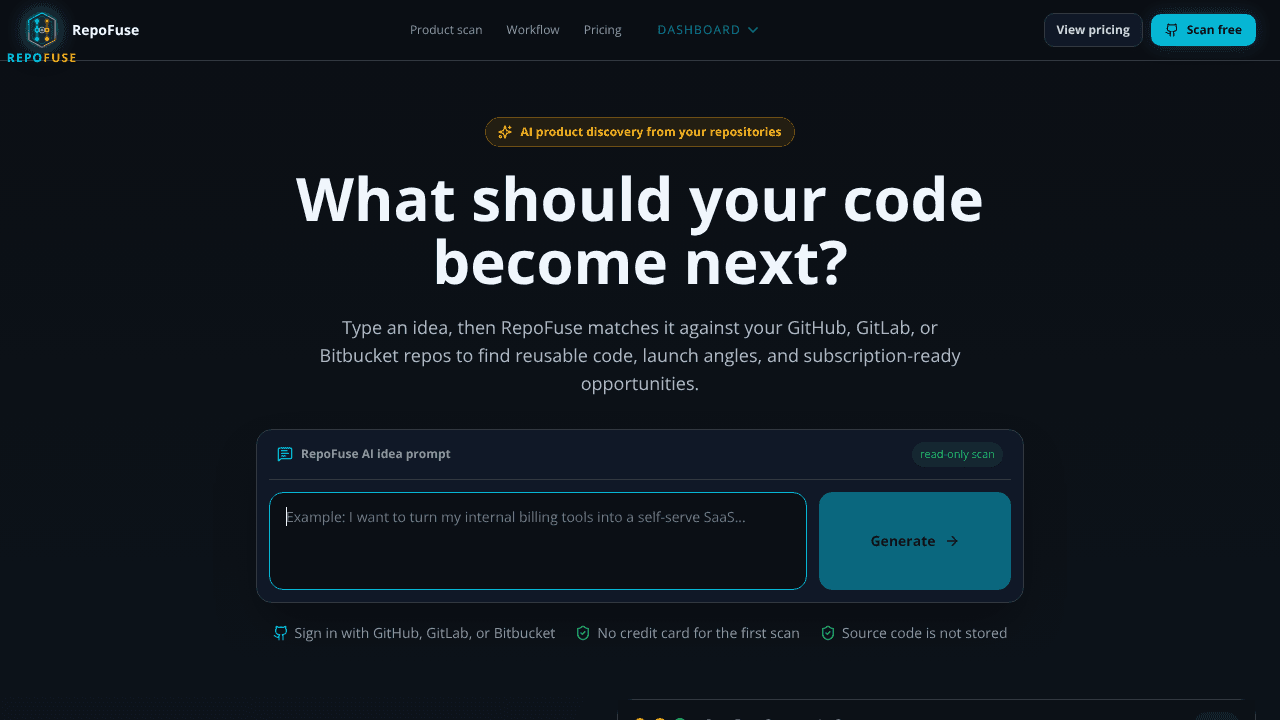 RepoFuse website screenshot