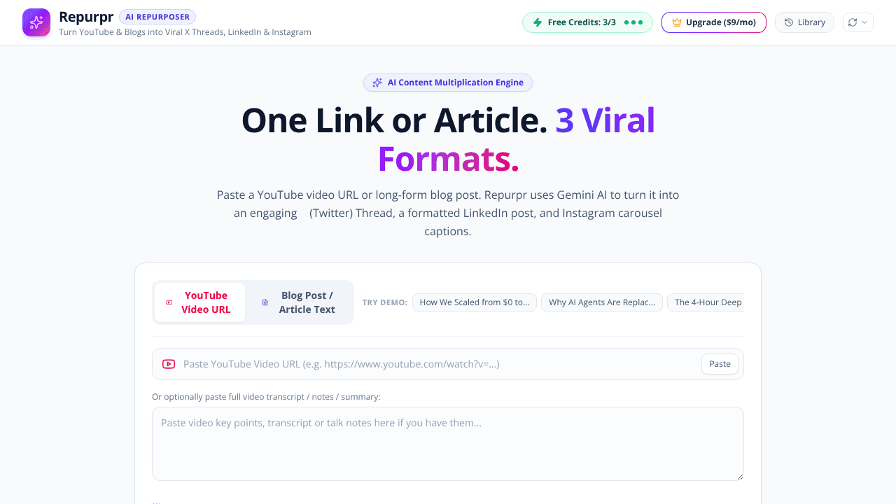 Repurpr website screenshot