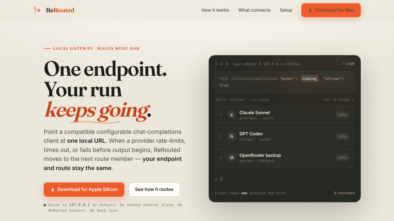 ReRouted website screenshot