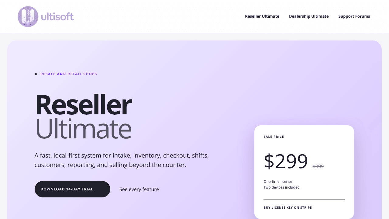 Reseller Ultimate website screenshot