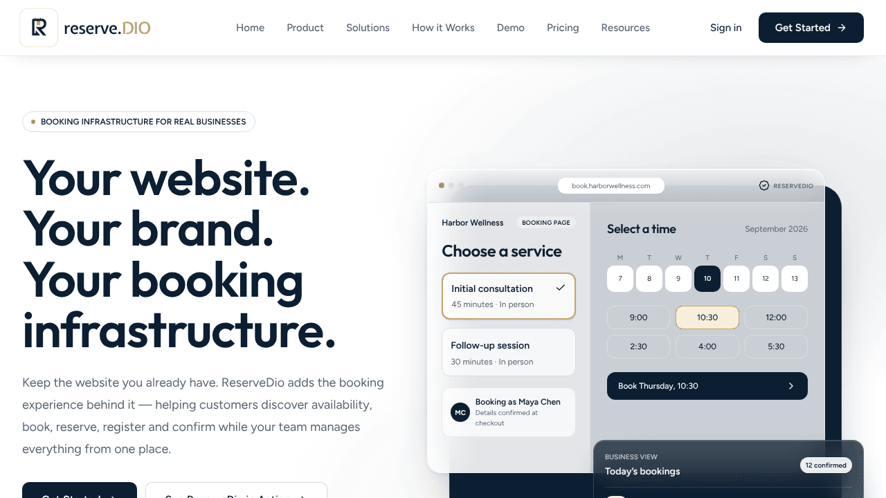 ReserveDio website screenshot