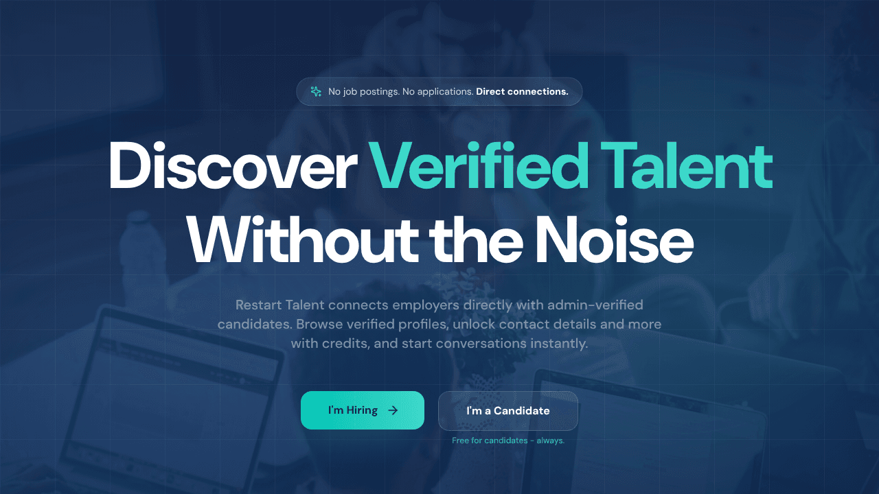 Restart Talent website screenshot