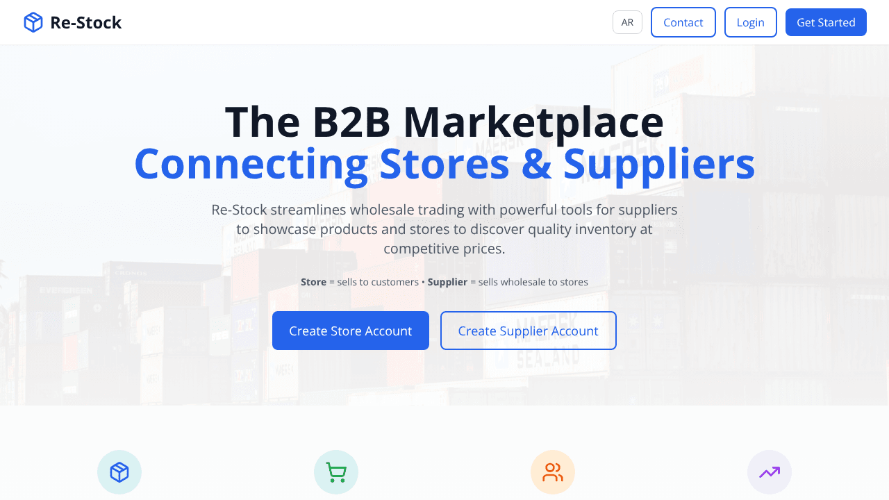 Restock website screenshot