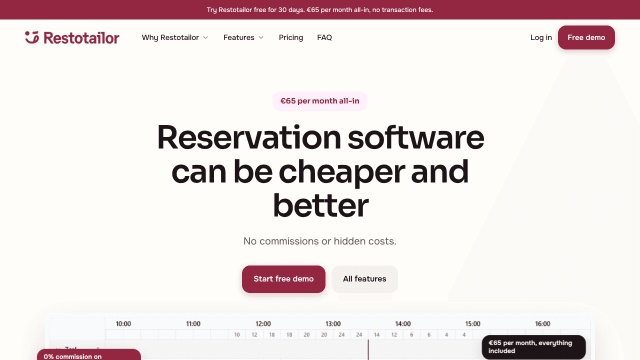Restotailor website screenshot