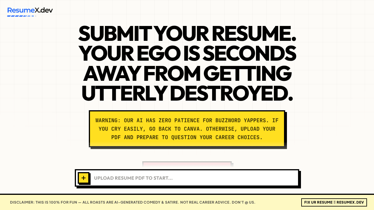 Resume Roast website screenshot