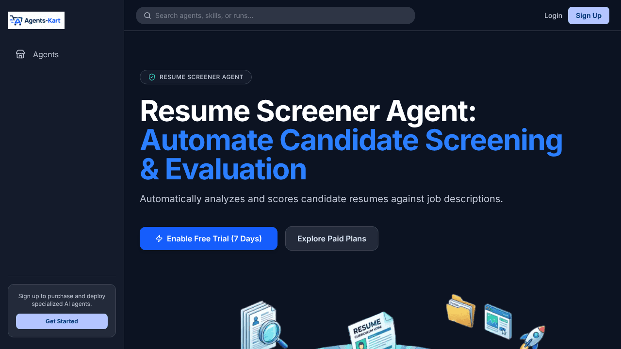 Resume Screener by Agents-Kart website screenshot