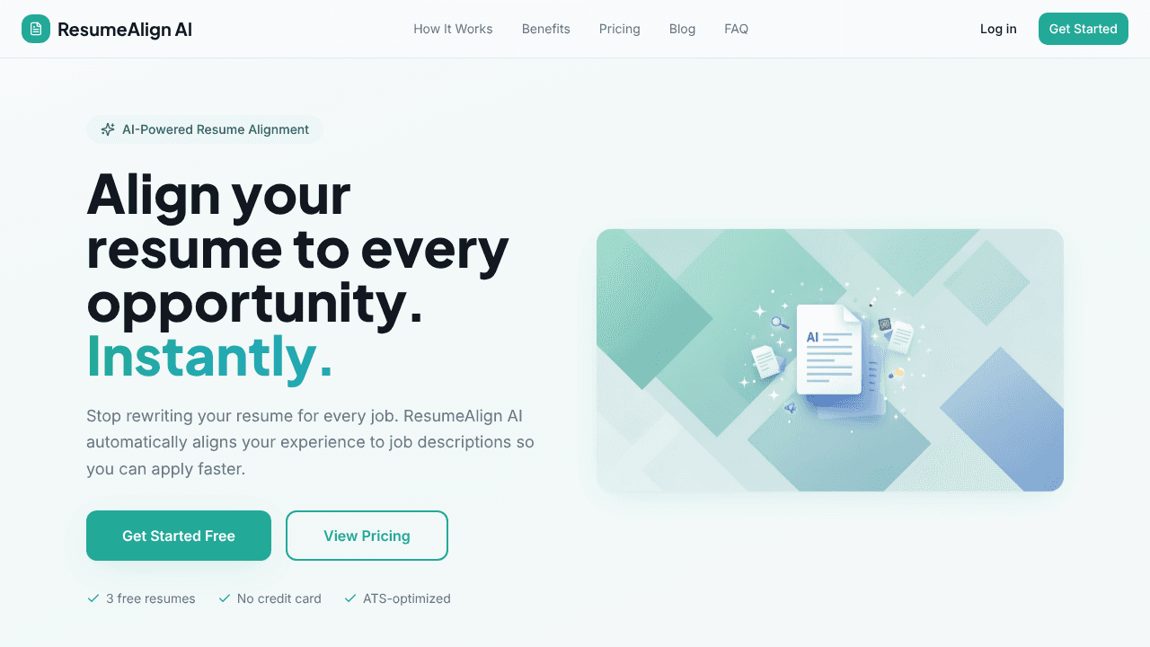 ResumeAlign AI  website screenshot