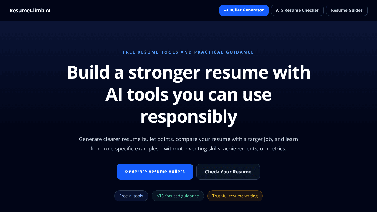 ResumeClimb AI website screenshot