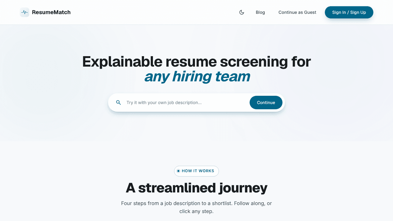 ResumeMatch website screenshot