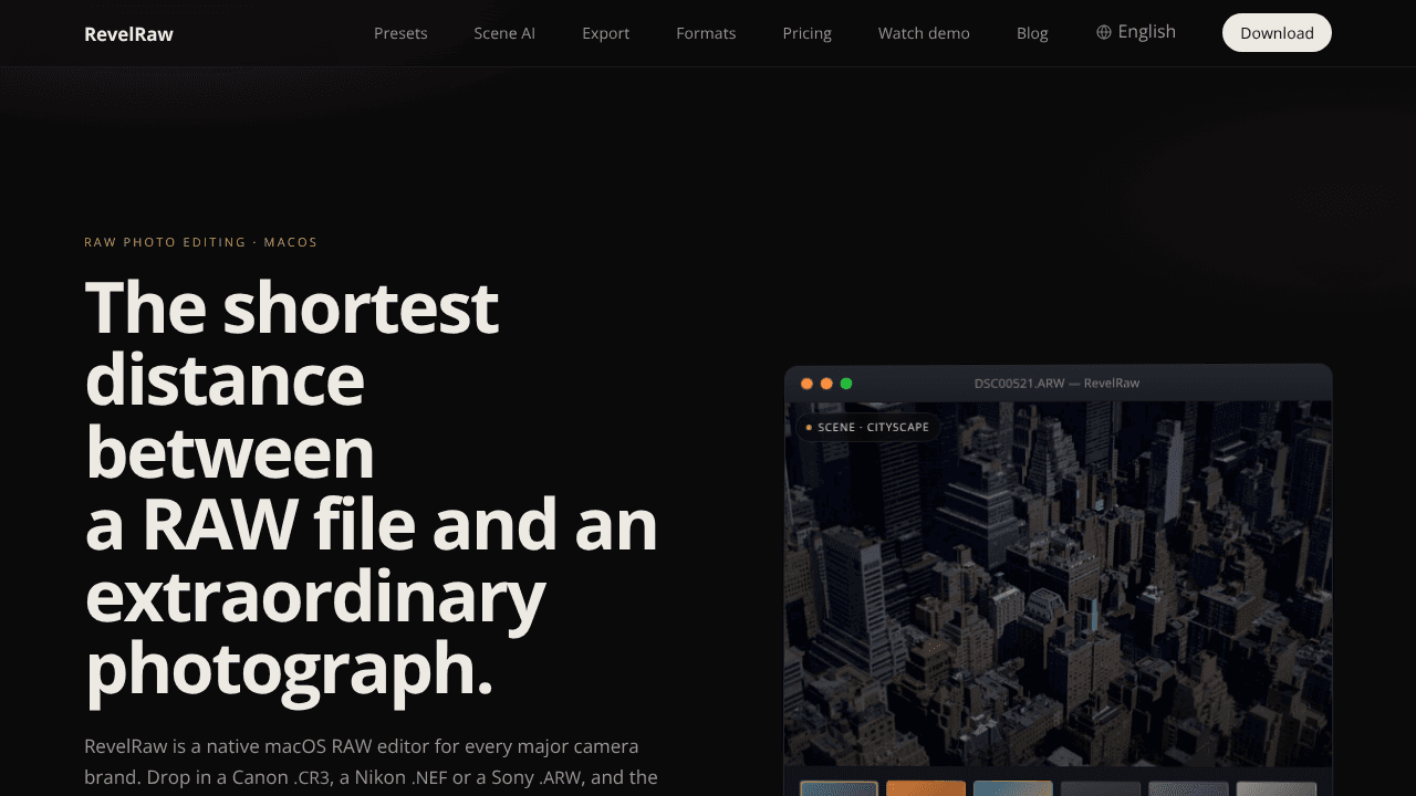 RevelRaw website screenshot