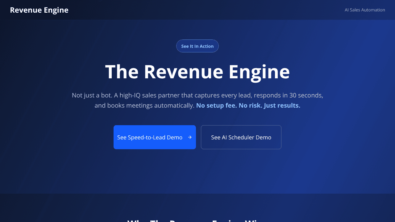Revenue Engine  website screenshot